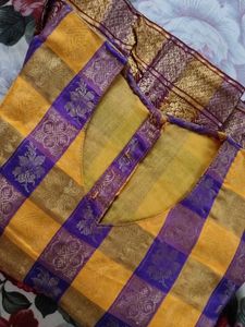 Stylish Yellow & Purple Anarkali set