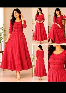 Elegant Red Anarkali Gown