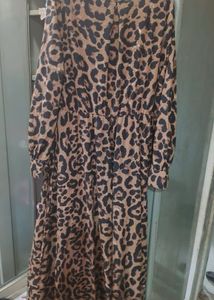 SHEIN L Stylish Leopard Print Midi Dress