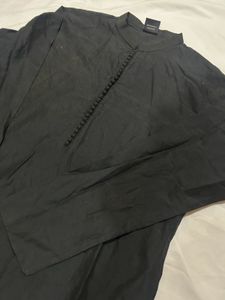 Elegant Black Mandarin Collar kurta