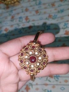 Traditional Antique Gold Stone Kada Bracelet |