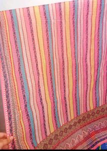 Peach Embroidered Kurta with Dupatta