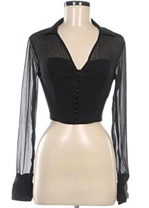 Sheer Black Long Sleeve Top