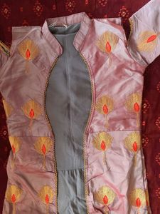 🍑 Peach &amp; Grey Ethnic Designer Gown 🍑