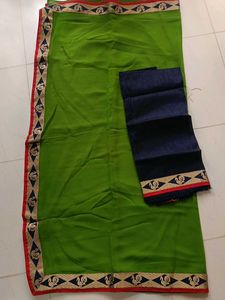 🆕  Border Saree With Blouse Peace