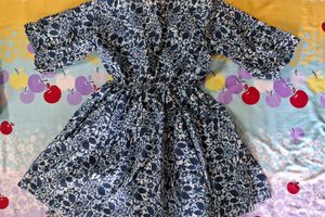 Blue Floral Block Print Short Kurti Top