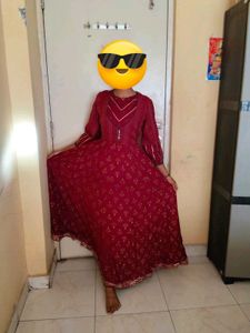 Elegant purple full length ethnic dress