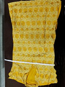 Beautiful Yellow Embroidered Saree