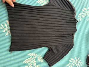 Chic Black Pleated Top