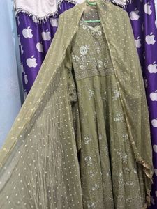 Elegant Olive Green Kurta with Dupatta