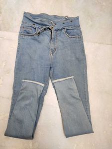 Lightblue Stylish High Waisted Jeans