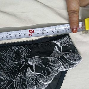 🪔 Sheer Black &amp; White Embroidered Briefs