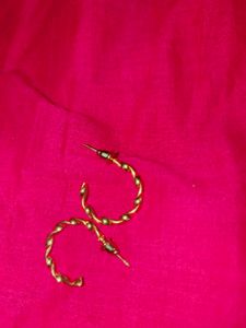 Gold Twisted Hoop Earrings