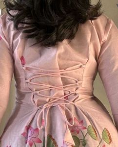 Pretty Pink Kurta with Lotus Print
