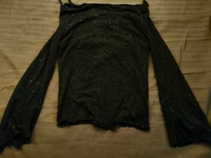 Sparkly Black Long Sleeve Top