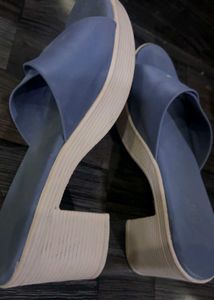 Blue Wedge Sandals