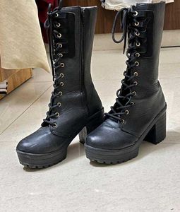 Chunky Platform Lace-Up Boots