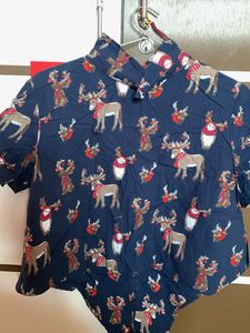 Festive Reindeer Print Shirt