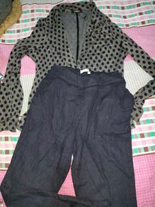 Polka Dot Blazer &amp; Pants Set