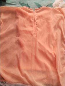Elegant Peach Kurta with White Pants Set