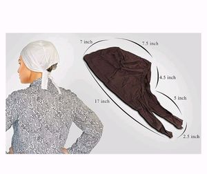 Solid Underscarf Black Hijab Cap for Women (Free S