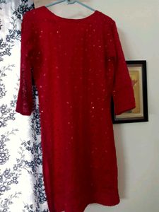 Women's Red Short Kurti