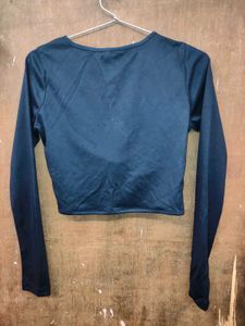 Shein Full Sleeves Twisted Front Cut-Out Fitted To