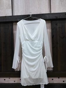 Elegant White Wrap Dress