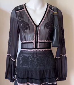 Black Lace Detailed Dress