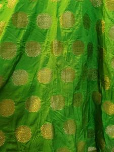 Vibrant Green Kurta with Gold Polka Dots