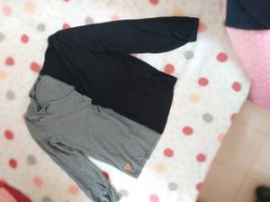 Roadster Women Colour Blocked Black &amp; Grey Twist