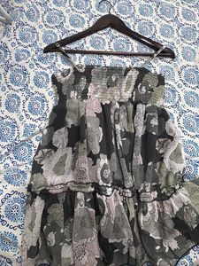 Boho Floral Print Tiered Mini Dress