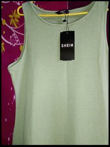 Light Green Ribbed Sleeveless Midi Dress