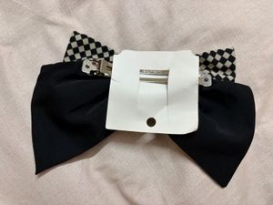 Chic Checkerboard Bow Hair Clip