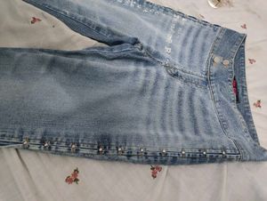 Vintage Flare Jeans with Unique Print