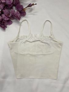 Cream Ruffle Camisole Top