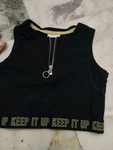 Black Cropped Tank Top