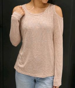Cold Shoulder Cut-Out Blouse with Embellished Desi