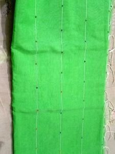 Green Cotton Ethnic saree