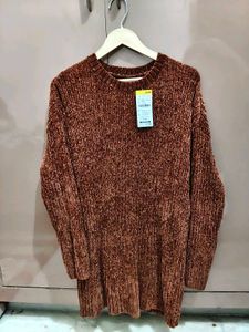 Cozy Brown Chenille Knit Sweater
