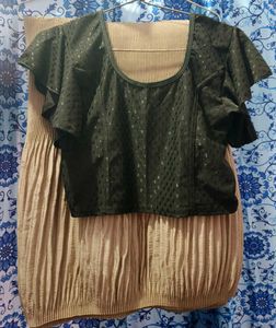 Pleated saree with Ruched Details