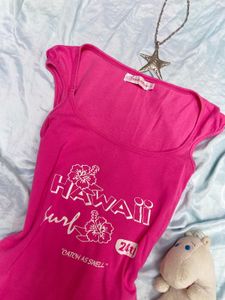 Hot Pink Hawaii Surf Tank Top