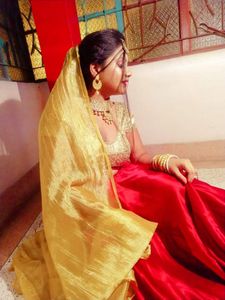 GOLDEN DUPATTA (SYNTHETIC) FOR WOMEN