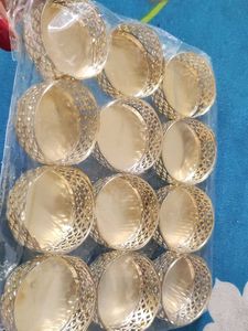 Set of 12 Golden Tealight Holders T light candle