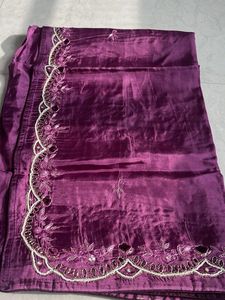 Beautiful Purple Silk Saree with Blouse