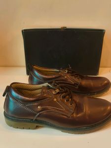 Men's Brown Leather Lace-Up Shoes