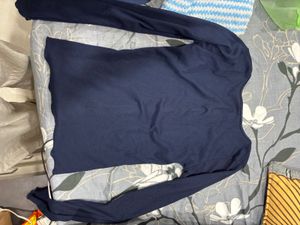 Navy Blue Henley Long Sleeve Top