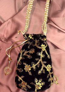 Elegant Black Potli Bag
