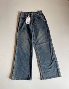 Vintage Wash Wide Leg Jeans