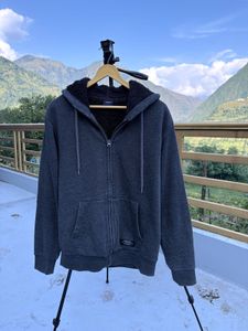 POLHAM UNISEX Grey Sherpa Lined ZIPPER Hoodie